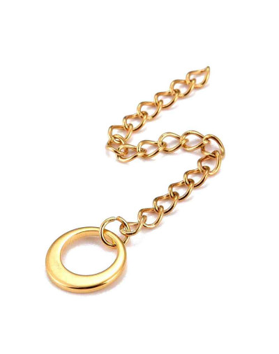 Extensión para cadena. Anillo. Acero inoxidable. Color dorado. 60 milímetros. 2 unidades.