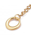 Extensión para cadena. Anillo. Acero inoxidable. Color dorado. 60 milímetros. 2 unidades.