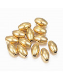 Barril. Acero inoxidable. Color dorado. 9x6 milímetros. 2 mm perforación. 10 unidades.