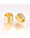 Columna. Acero inoxidable. Color dorado. 5x4 milímetros. 3 mm perforación. 10 unidades.