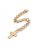 Extensión para cadena. Cruz. Acero inoxidable. Color dorado. 60 milímetros. 2 unidades.