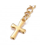 Extensión para cadena. Cruz. Acero inoxidable. Color dorado. 60 milímetros. 2 unidades.