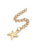 Extensión para cadena. Estrella de mar. Acero inoxidable. Color dorado. 60 milímetros. 2 unidades.