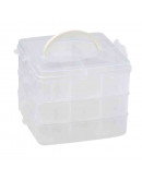 Organizador. 18 divisiones. 15,5x16x13 centímetros. División: 4,8x5,1x7,2 cm. 1 set. Organizador. 18 divisiones. 15,5x16x13 centímetros. División: 4,8x5,1x7,2 cm. 1 set.