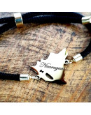 Mapa Nicaragua. Lagos+Nicaragua. Acero Inoxidable. Color dorado. 20x18x1,2 mm. 1 mm perforación.  Mapa Nicaragua. Lagos+Nicaragua. Acero Inoxidable. Color dorado. 20x18x1,2 mm. 1 mm perforación.