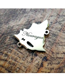 Mapa Nicaragua. Lagos+Nicaragua. Acero Inoxidable. Color dorado. 20x18x1,2 mm. 1 mm perforación.  Mapa Nicaragua. Lagos+Nicaragua. Acero Inoxidable. Color dorado. 20x18x1,2 mm. 1 mm perforación.