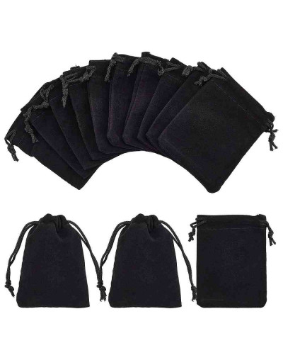 Bolsa de regalo. Terciopelo. Color negro. Cierre con cordón. 90x70 milímetros. 4 unidades. Bolsa de regalo. Terciopelo. Color negro. Cierre con cordón. 90x70 milímetros. 4 unidades.
