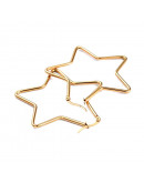 Aretes de estrella. Acero inoxidable. Color dorado. 54x53 milímetros. 2 mm grosor. 1 par. Aretes de estrella. Acero inoxidable. Color dorado. 54x53 milímetros. 2 mm grosor. 1 par.