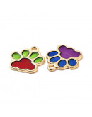 Pata de perro. Aleación y esmalte. Mix Color Dorado. 17x16x1 mm. 1,8 mm perforación. 4 uds. Pata de perro. Aleación y esmalte. Mix Color Dorado. 17x16x1 mm. 1,8 mm perforación. 4 uds.