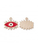 Ojo Turco. Aleación+Rhinestone+Esmalte. Mix Color Dorado. 19x19x1,5 mm. 1,6 mm perforación. 4 uds. Ojo Turco. Aleación+Rhinestone+Esmalte. Mix Color Dorado. 19x19x1,5 mm. 1,6 mm perforación. 4 uds.