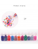 Glitter. Decoración para resina. Set de 48 colores y formas diferentes. 1 set.