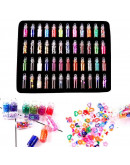 Glitter. Decoración para resina. Set de 48 colores y formas diferentes. 1 set.