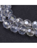 Esfera faceteada. 06 milímetros diámetro. Cristal. 1 mm perforación. 80 unidades hilo (aproximado).