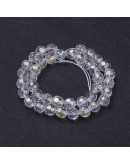 Esfera faceteada. 08 milímetros diámetro. Cristal. 1 mm perforación. 60 unidades hilo (aproximado).