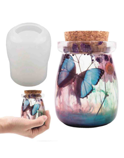 Moldes de silicona. Para resina. Botella. 85x69 milímetros. 42 mm diámetro interior. 1 unidad.