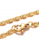 Acero inoxidable. Color dorado. Lumachina chain. Con cierre. 45 cm largo. 2,6 mm grosor. 1 unidad.
