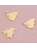 Mapa Nicaragua. Aleación+Zirconia. Baño 18K Gold. 22x20x2 milímetros. 2 mm perforación. 1 unidad. Mapa Nicaragua. Aleación+Zirconia. Baño 18K Gold. 22x20x2 milímetros. 2 mm perforación. 1 unidad.