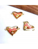 Corazón+Barbie. Aleacion+Zirconia. Baño 18K Gold. 14x14 milímetros. 1,2 mm perforación. 1 unidad. Corazón+Barbie. Aleacion+Zirconia. Baño 18K Gold. 14x14 milímetros. 1,2 mm perforación. 1 unidad.