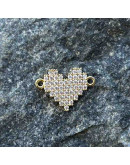 Corazón. Aleación+Zirconia. Baño 18KGold. 11x11 milímetros. 2 mm perforación. 1 unidad. Corazón. Aleación+Zirconia. Baño 18KGold. 11x11 milímetros. 2 mm perforación. 1 unidad.