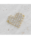 Corazón. Aleación+Zirconia. Baño 18KGold. 11x11 milímetros. 2 mm perforación. 1 unidad. Corazón. Aleación+Zirconia. Baño 18KGold. 11x11 milímetros. 2 mm perforación. 1 unidad.