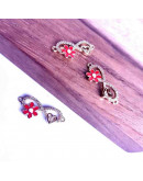 Infinito+corazón+flor. Aleación+Zirconia+Esmalte. Baño 18KGold. 22x12x2 mm. 1,2 mm perforación. 1 ud Infinito+corazón+flor. Aleación+Zirconia+Esmalte. Baño 18KGold. 22x12x2 mm. 1,2 mm perforación. 1 ud