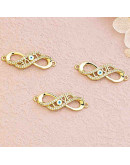 Infinito+LOVE. Aleación+Zirconia+Esmalte. Baño 18KGold. 30x13x2 mm. 1,5 mm perforación. 1 unidad. Infinito+LOVE. Aleación+Zirconia+Esmalte. Baño 18KGold. 30x13x2 mm. 1,5 mm perforación. 1 unidad.