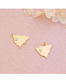 Mapa Nicaragua. Aleación+Zirconia. Baño 18k Gold. 22x20x2 mm. 4 mm arandela. 1 unidad. Mapa Nicaragua. Aleación+Zirconia. Baño 18k Gold. 22x20x2 mm. 4 mm arandela. 1 unidad.