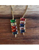 Cadena regulable para pulsera. Bañado (18kGold). Zirconia Mix. 120 mm. 1,5 mm perforación. 1 ud.