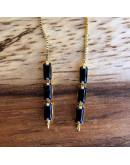 Cadena regulable para pulsera. Bañado (18kGold). Zirconia Black. 120 mm. 1,5 mm perforación. 1 ud.