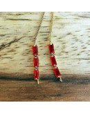 Cadena regulable para pulsera. Bañado (18kGold). Zirconia Red. 120 mm. 1,5 mm perforación. 1 ud.