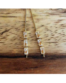 Cadena regulable para pulsera. Bañado (18kGold). Zirconia Clear. 120 mm. 1,5 mm perforación. 1 ud.