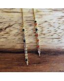 Cadena regulable para pulsera. Bañado (18kGold). Zirconia Mix. 120 mm. 1,5 mm perforación. 1 ud.