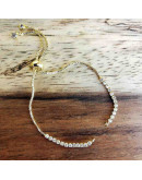 Cadena regulable para pulsera. Bañado (18kGold). Zirconia Clear. 120 mm. 1,5 mm perforación. 1 ud.