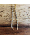 Cadena regulable para pulsera. Bañado (18kGold). Zirconia Clear. 120 mm. 1,5 mm perforación. 1 ud.