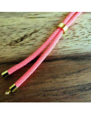 Nylon regulable para pulsera. Pink. Bañado (18kGold). 220x4 mm. 2,8 mm perforación. 1 unidad. Nylon regulable para pulsera. Pink. Bañado (18kGold). 220x4 mm. 2,8 mm perforación. 1 unidad.