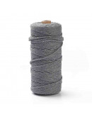 Hilo de algodón para macramé. 3 milímetros grosor. Color: GRAY. 100 metros. 1 cono.