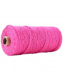 Hilo de algodón para macramé. 3 milímetros grosor. Color: FUCHSIA. 100 metros. 1 cono.