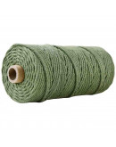 Hilo de algodón para macramé. 3 milímetros grosor. Color: SEA GREEN. 100 metros. 1 cono.