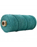 Hilo de algodón para macramé. 3 milímetros grosor. Color: LIGH SEA. 100 metros. 1 cono.