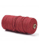 Hilo de algodón para macramé. 3 milímetros grosor. Color: CERISE. 100 metros. 1 cono.