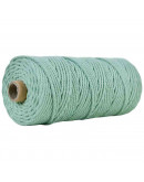 Hilo de algodón para macramé. 3 milímetros grosor. Color: MEDIUM AQUAMARINE. 100 metros. 1 cono.