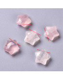 Cuarzo rosa. Estrella faceteada. 13,5x14,5x6,5 milímetros. 0,8 mm perforación. 1 unidad. Cuarzo rosa. Estrella faceteada. 13,5x14,5x6,5 milímetros. 0,8 mm perforación. 1 unidad.