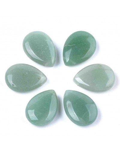 Aventurina verde. Gota. 25x18x7 milímetros. 0,8 mm perforación. 1 unidad.