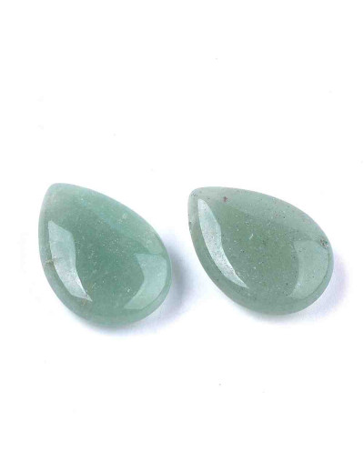 Aventurina verde. Gota. 25x18x7 milímetros. 0,8 mm perforación. 1 unidad.