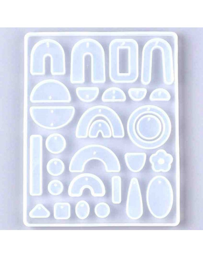 Moldes de silicona. Para resina. 29 formas diferentes. 159x127x9 milímetros. 1 unidad.