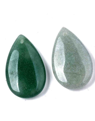 Aventurina verde. Gota. 29x18x6 milímetros. 0,8 mm perforación. 1 unidad.