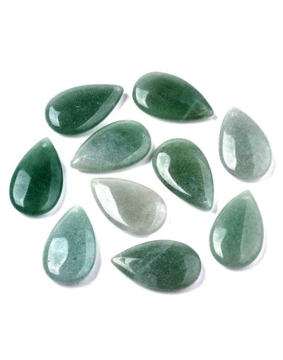 Aventurina verde. Gota. 29x18x6 milímetros. 0,8 mm perforación. 1 unidad.