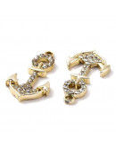 Ancla. Aleación+Rhinestone. Color dorado light. 23x13x2 milímetros. 1,8 mm perforación. 2 unidades. Ancla. Aleación+Rhinestone. Color dorado light. 23x13x2 milímetros. 1,8 mm perforación. 2 unidades.
