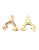 Ojo Turco. Aleación+Rhinestone. Color dorado. 14x16x2 milímetros. 2,5 mm perforación. 2 unidades. Ojo Turco. Aleación+Rhinestone. Color dorado. 14x16x2 milímetros. 2,5 mm perforación. 2 unidades.