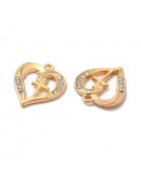 Cruz+corazón. Aleación+Rhinestone. Color dorado. 19x17x2 mm. 1,5 mm perforación. 2 unidades. Cruz+corazón. Aleación+Rhinestone. Color dorado. 19x17x2 mm. 1,5 mm perforación. 2 unidades.